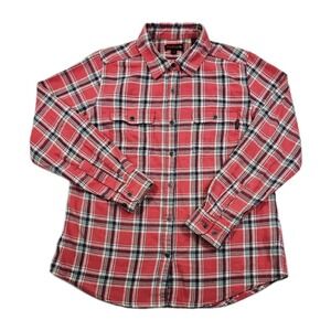 Wolverine Flannel Plaid Womens Medium Pink Blue White Button Up Shirt‎ Comfort
